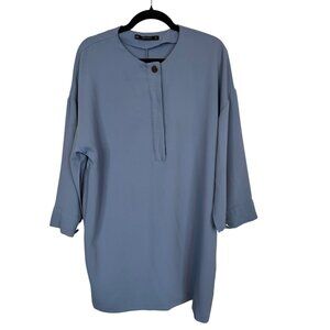 2/$30 Zara Basic M Collection Womens Blue Tunic/Dress Top